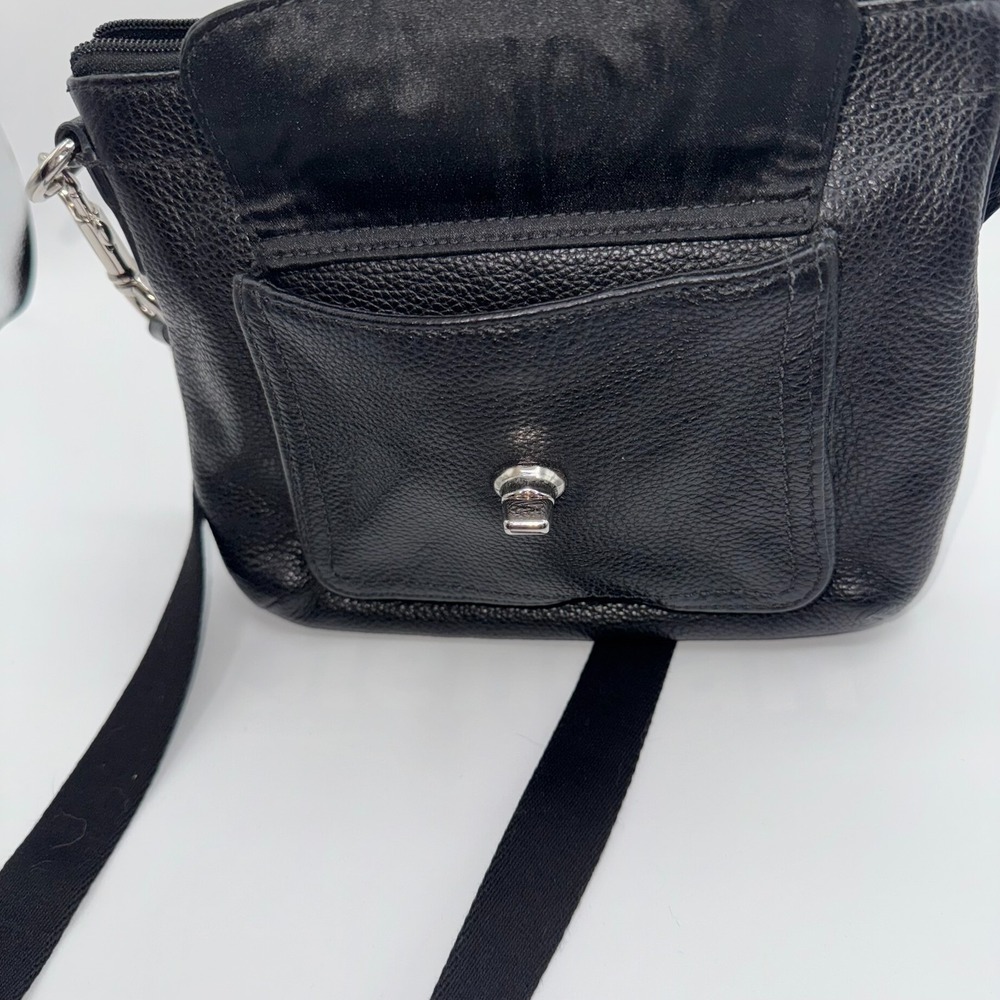Vintage Coach Women's Swingpack Crossbody Bag S Black Turn Lock Pebbled Leather - Picture 7 of 12